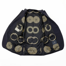 JOHN ARMLEDER PRINT NAVY - Exclusive Lining