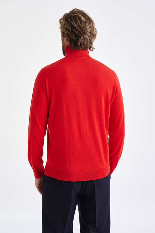 Carmine Cashmere Merino Silk Blend Telford Turtleneck Sweater - View 4