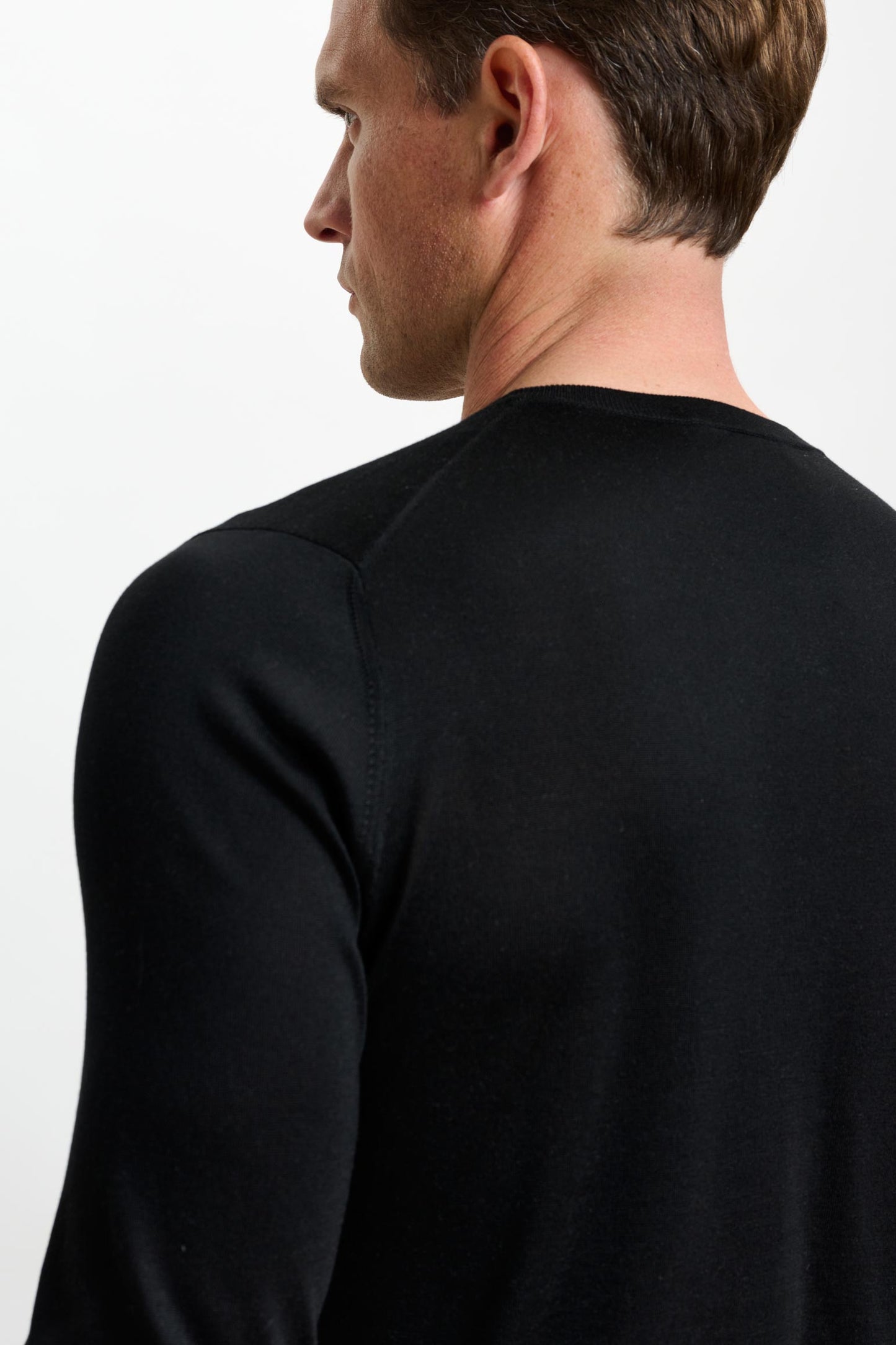 Crewe Silk Long Sleeve Sweater Black