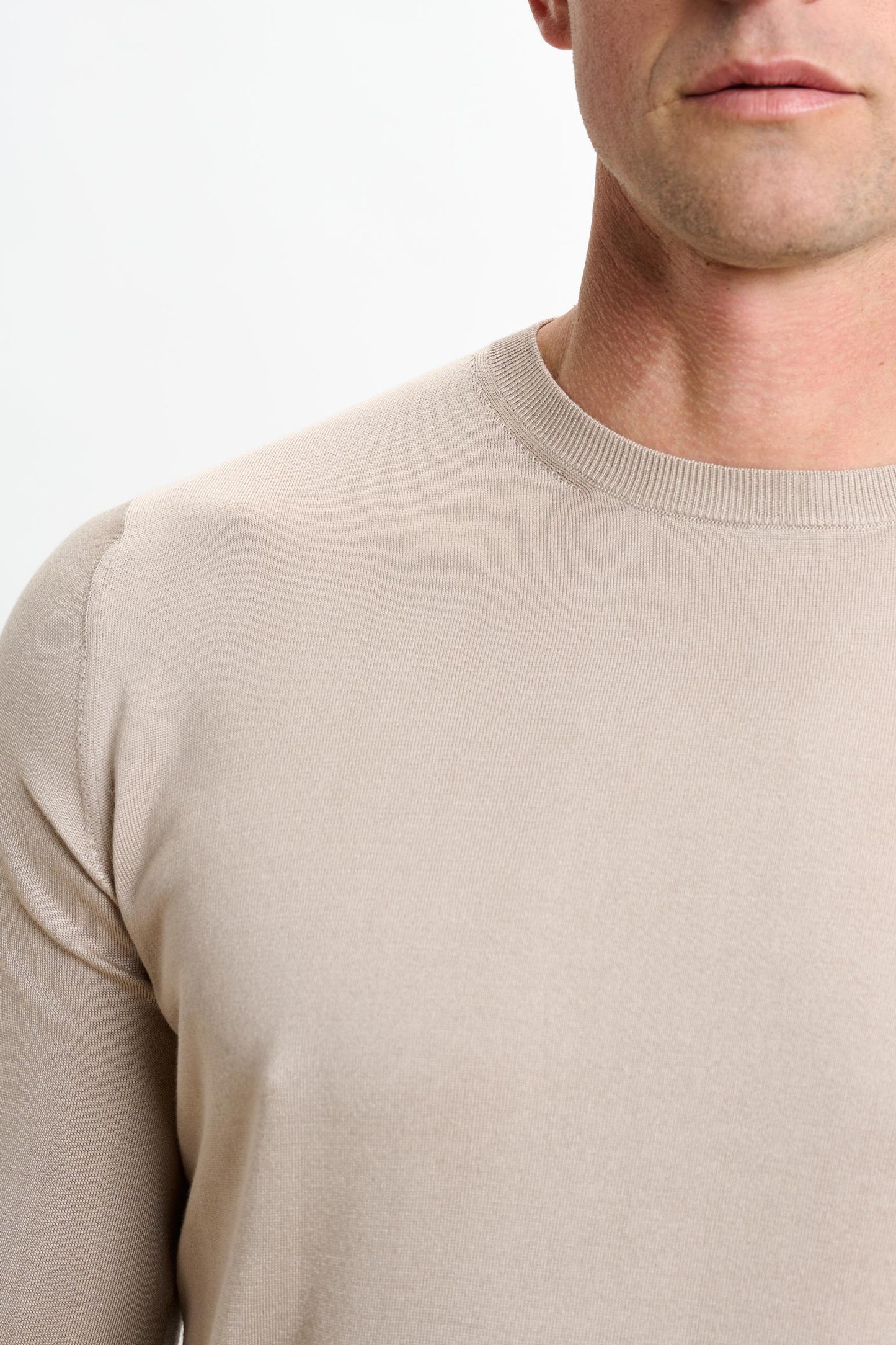 Crewe Silk Long Sleeve Sweater Beige