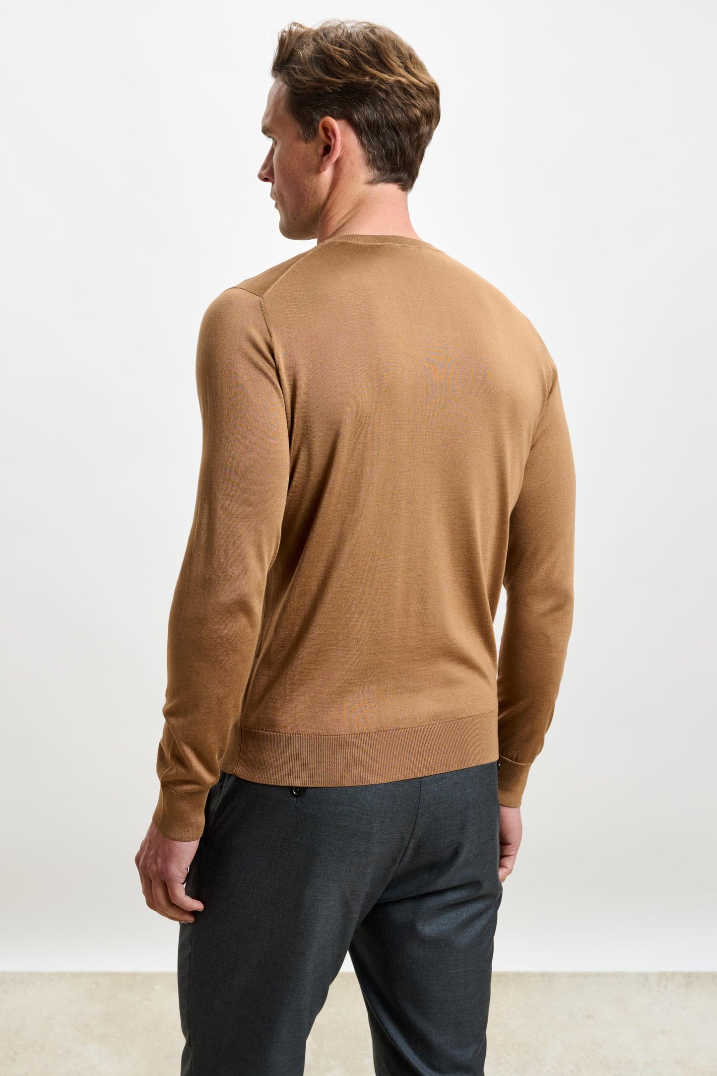 Crewe Silk Long Sleeve Sweater Tobacco
