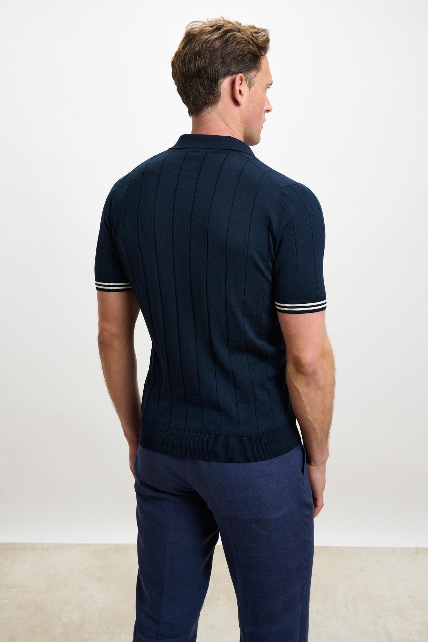 Dawlish Cotton Knitwear Navy - View 4