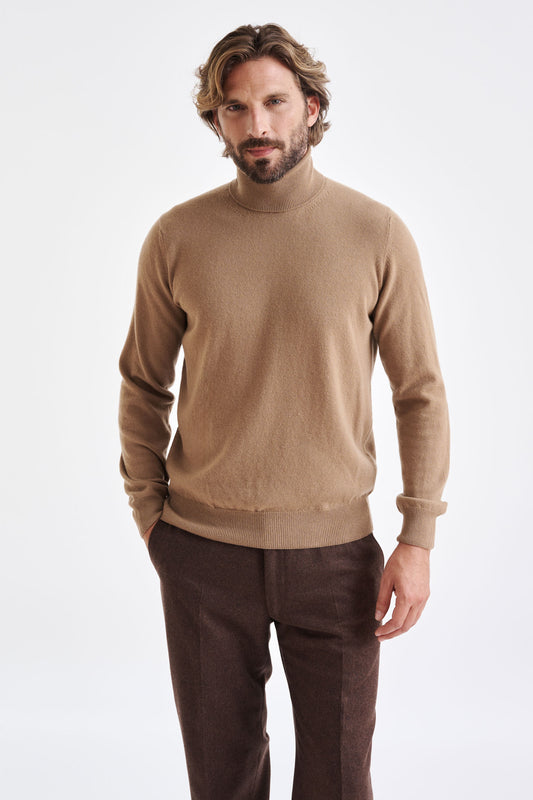 Camel Wool & Cashmere Drumberg Rollneck Knit - View 1