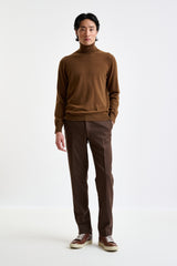 Tobacco 100% Cashmere Drumberg Rollneck Knit - View 1