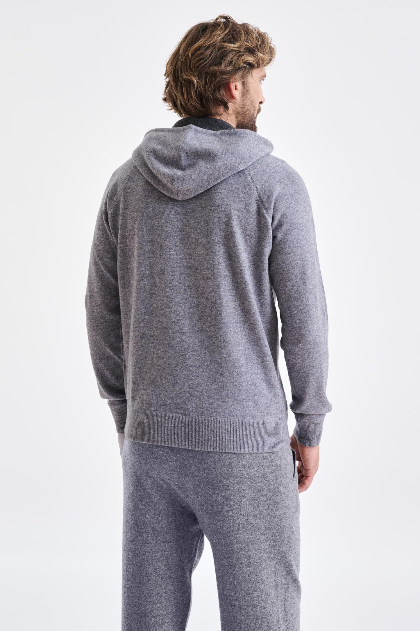 Mid Grey Melange 100% Cashmere Whitby Crewneck Sweater - View 5