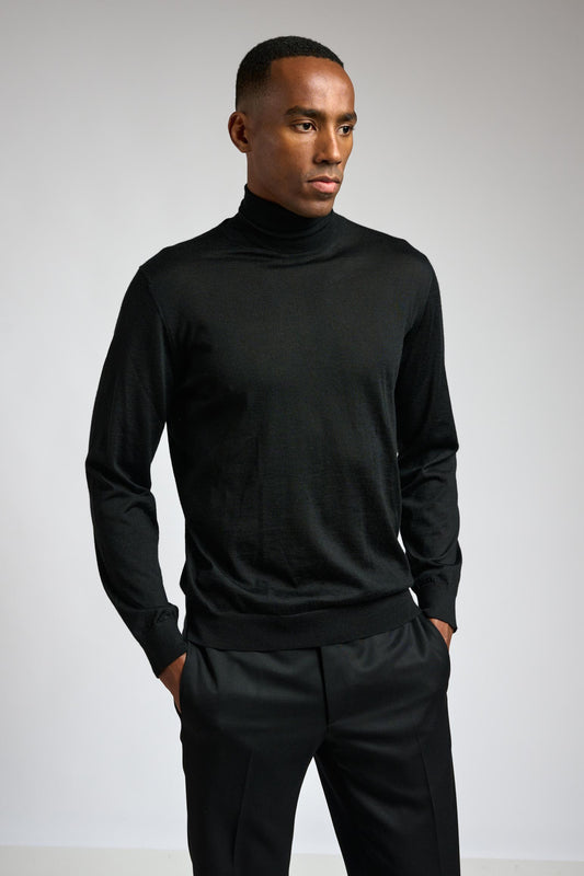 Black Cashmere & Silk Blend Telford Turtleneck Sweater - View 2