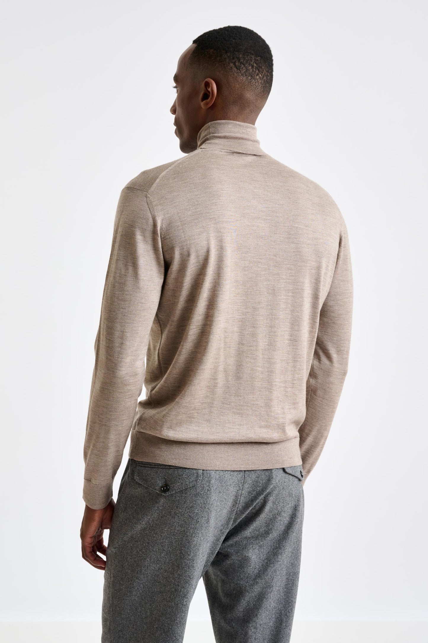 Dune Melange Cashmere Merino Silk Blend Telford Turtleneck Sweater - View 4
