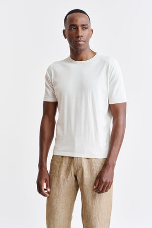 White Cotton Penryn Knitted Tee