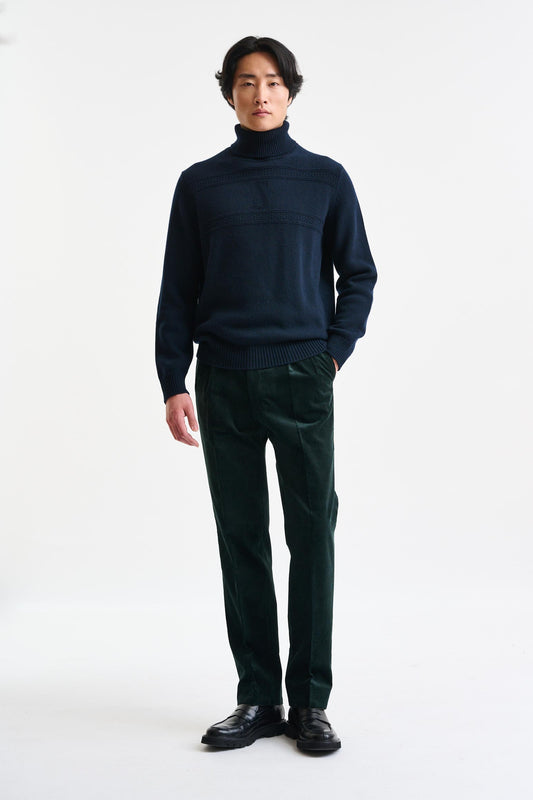 Navy Cashmere & Wool Glamis Rollneck Knitwear - Image 3