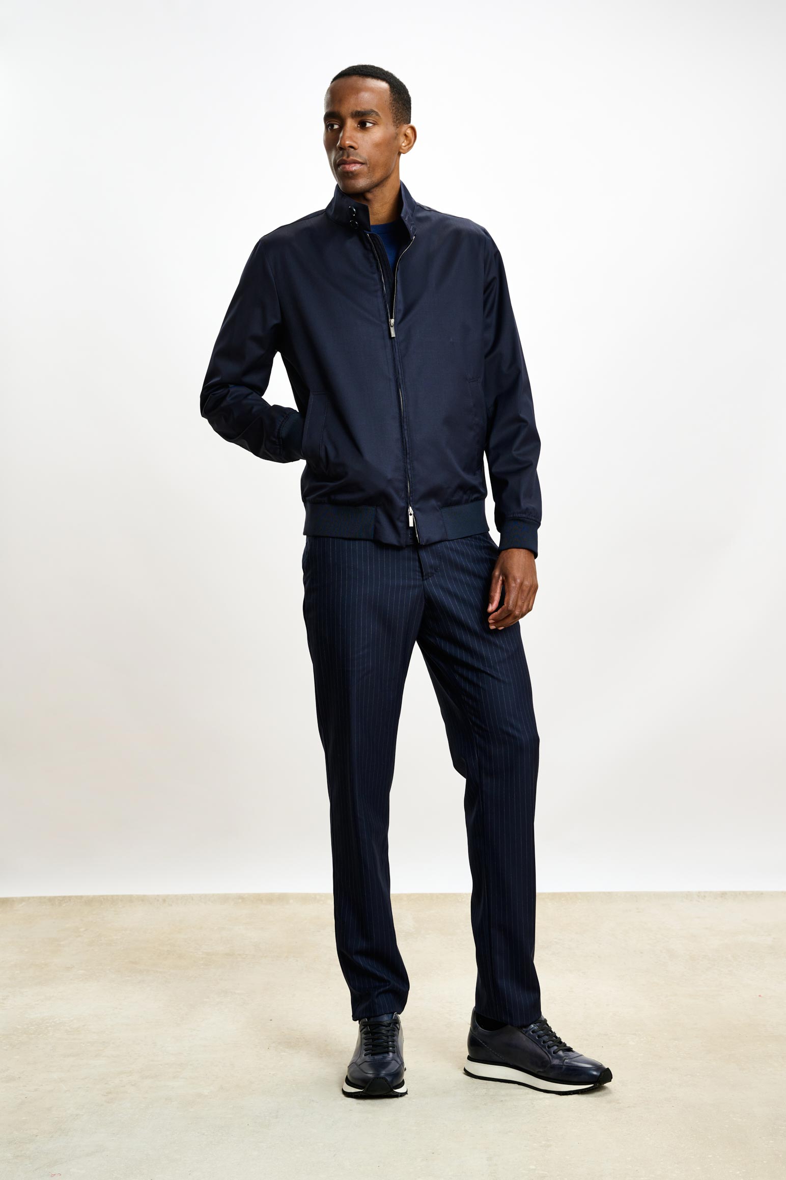 Dark Blue Warwick Bomber Jacket – Scabal - Main Image