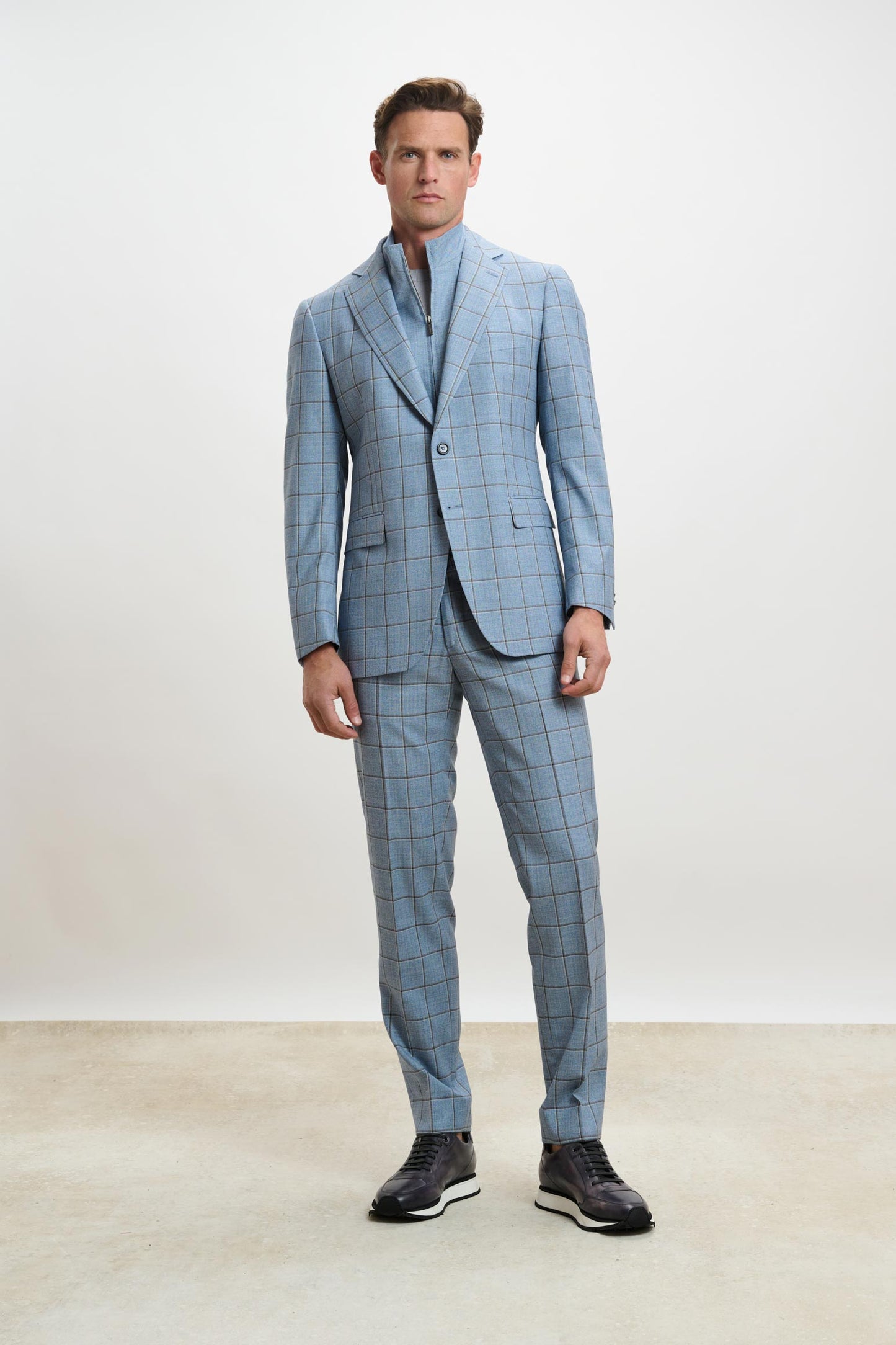 Stanfield Jacket Crossover Check Blue Light - View 4