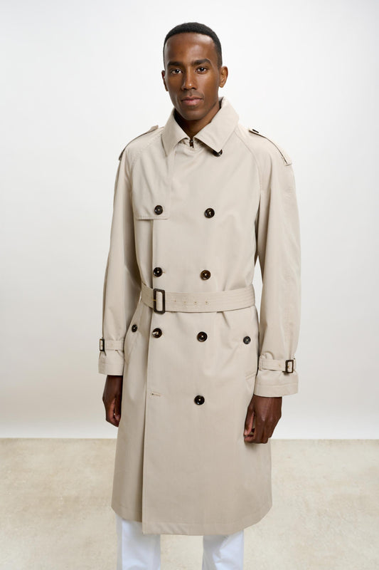 MARLOW COTTON TECH TRENCH COAT BEIGE - View 1
