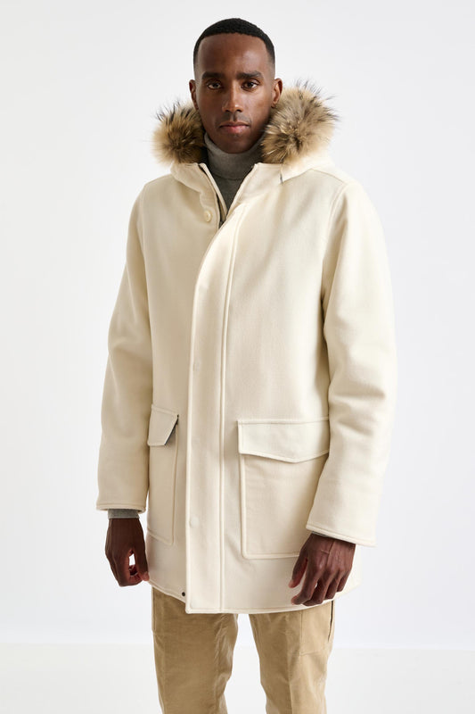 Beige Wool Bedford Parka Zeus - View 3
