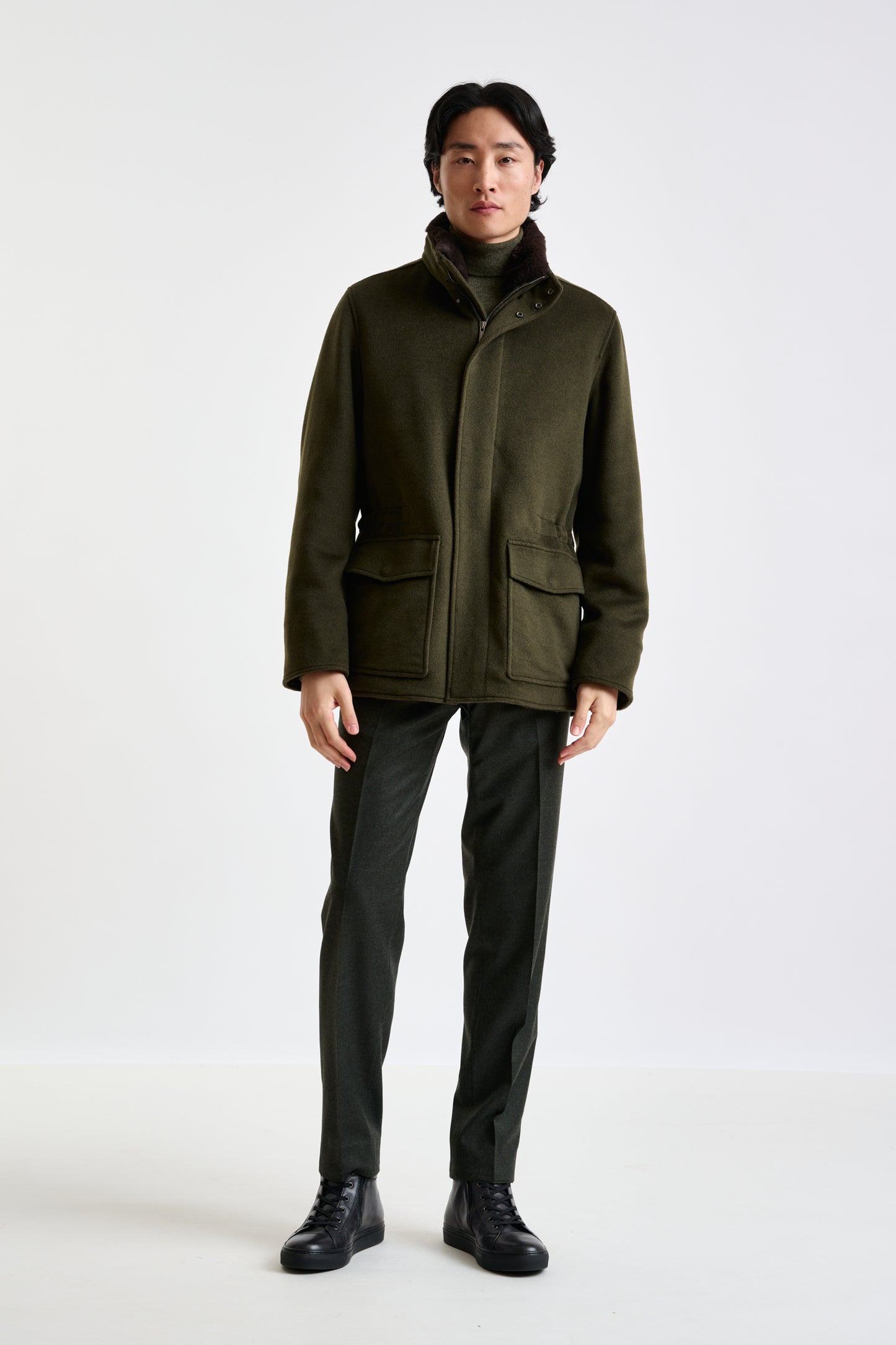 Olive Green wool York Field Jacket Zeus - View 1