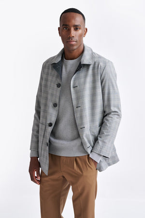 Dark Grey Wool Twill Membrane Troy Jacket - View One