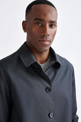 Dark Grey Wool Twill Membrane Troy Jacket - View Three