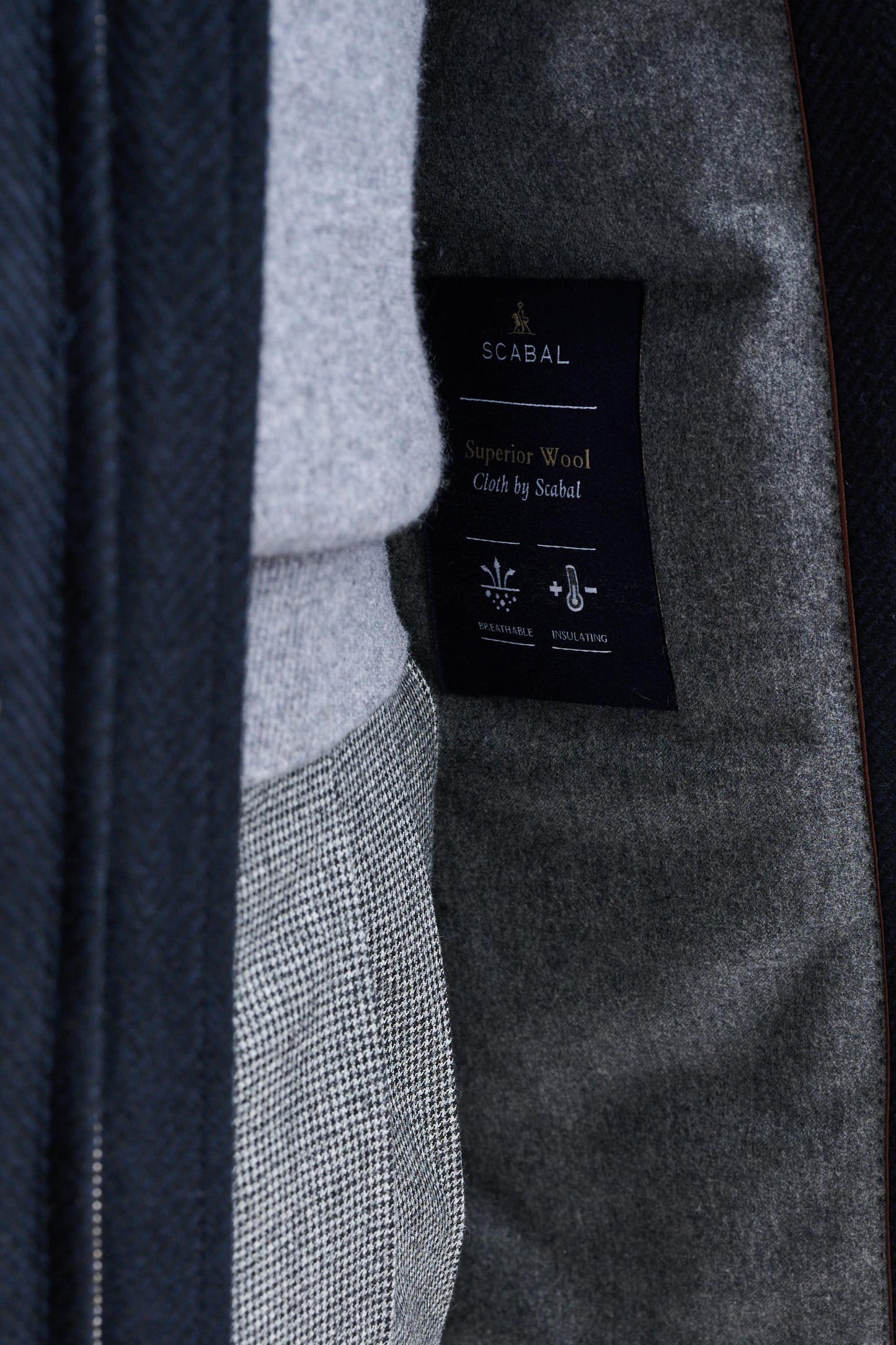 Dark Blue Wool Bedford Overcoat Zeus - Image 7