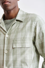 Chaqueta Camisa Plymouth De Lana Y Algodón Verde Claro Riviera Trend