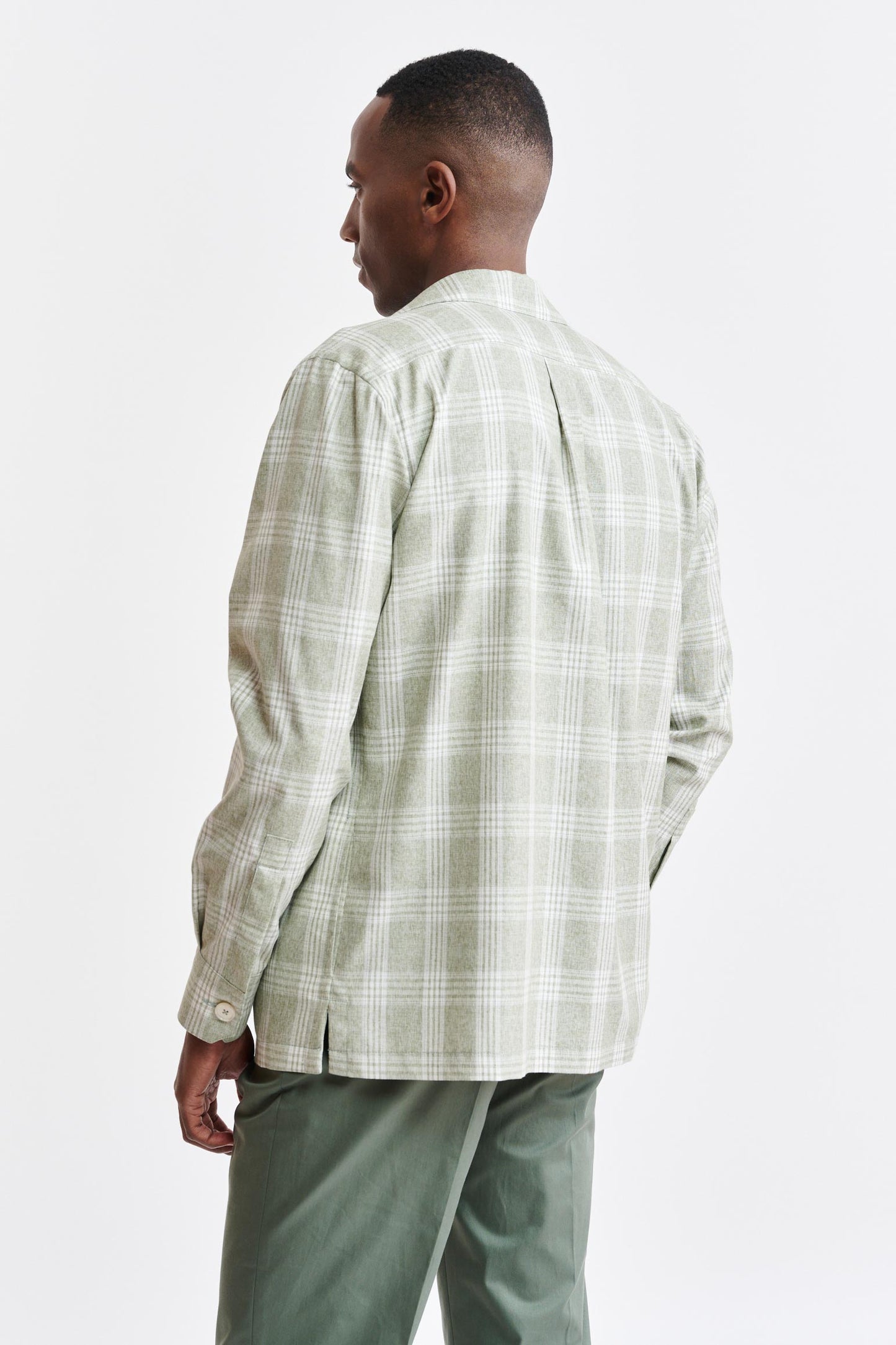 Hellgrüne Plymouth-Hemdjacke aus Wolle und Baumwolle Riviera Trend