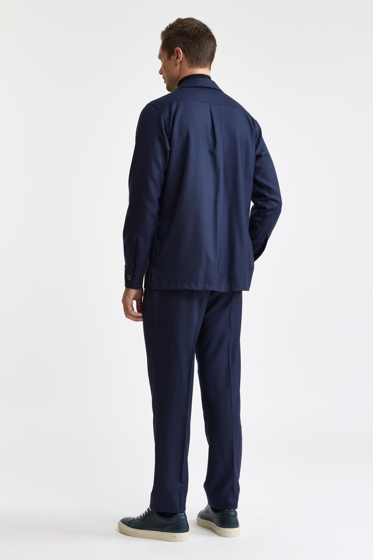 Dark Blue 100% Cashmere Plymouth Overshirt Golden Gate