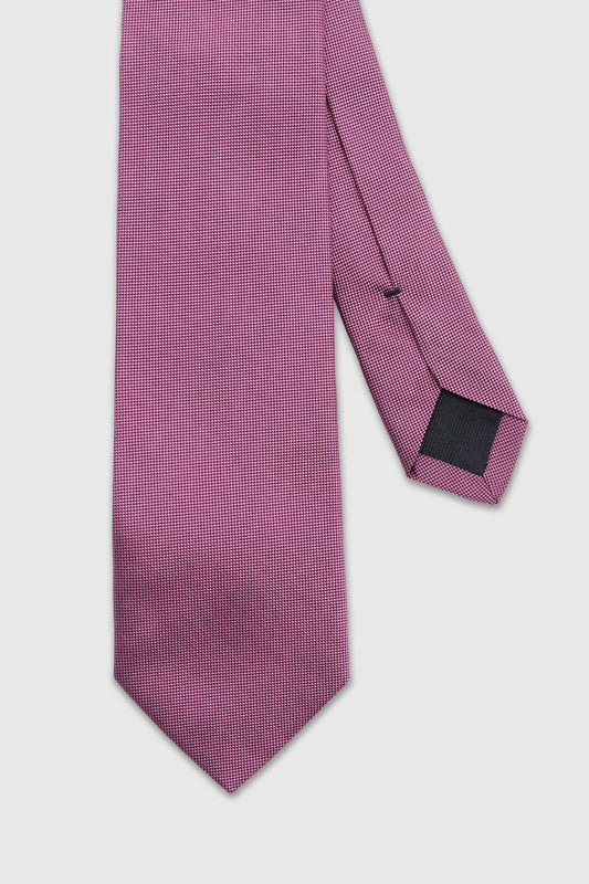 Handgefertigte Vogelaugen-Krawatte aus Seide in Rosa