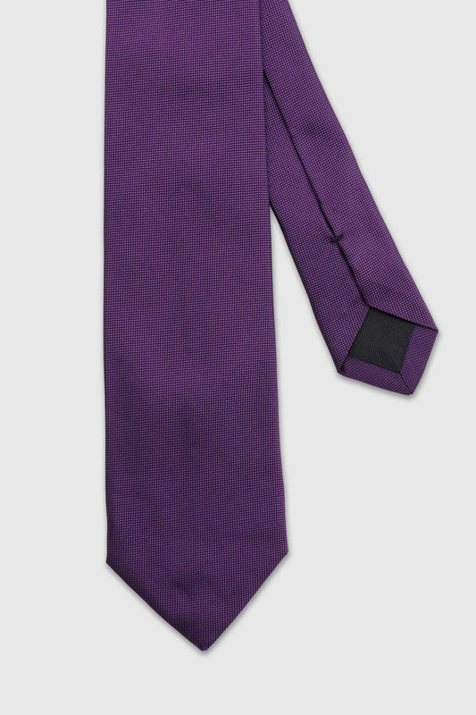 Handmade Silk Birdseye Weave Tie Purple