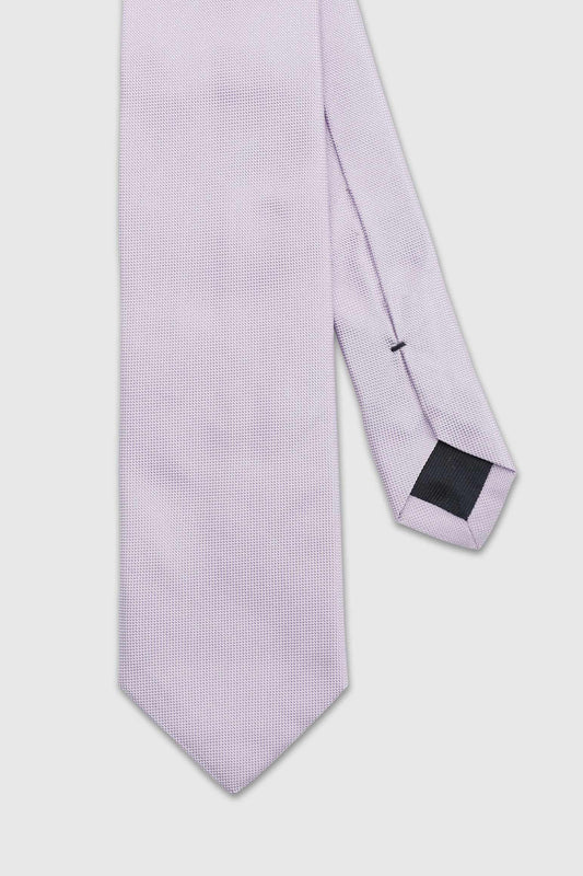 Handgefertigte Vogelaugen-Krawatte aus Seide, Lavendel