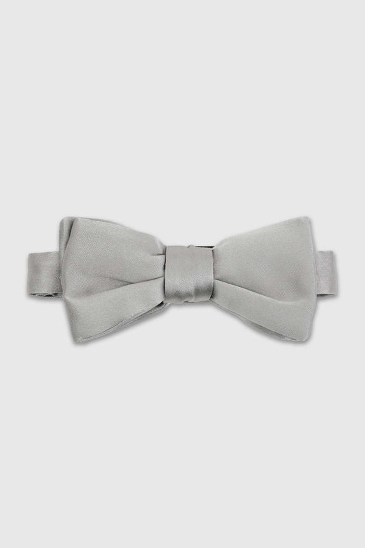 Pre-Tied Silk Satin Bow Tie Grey