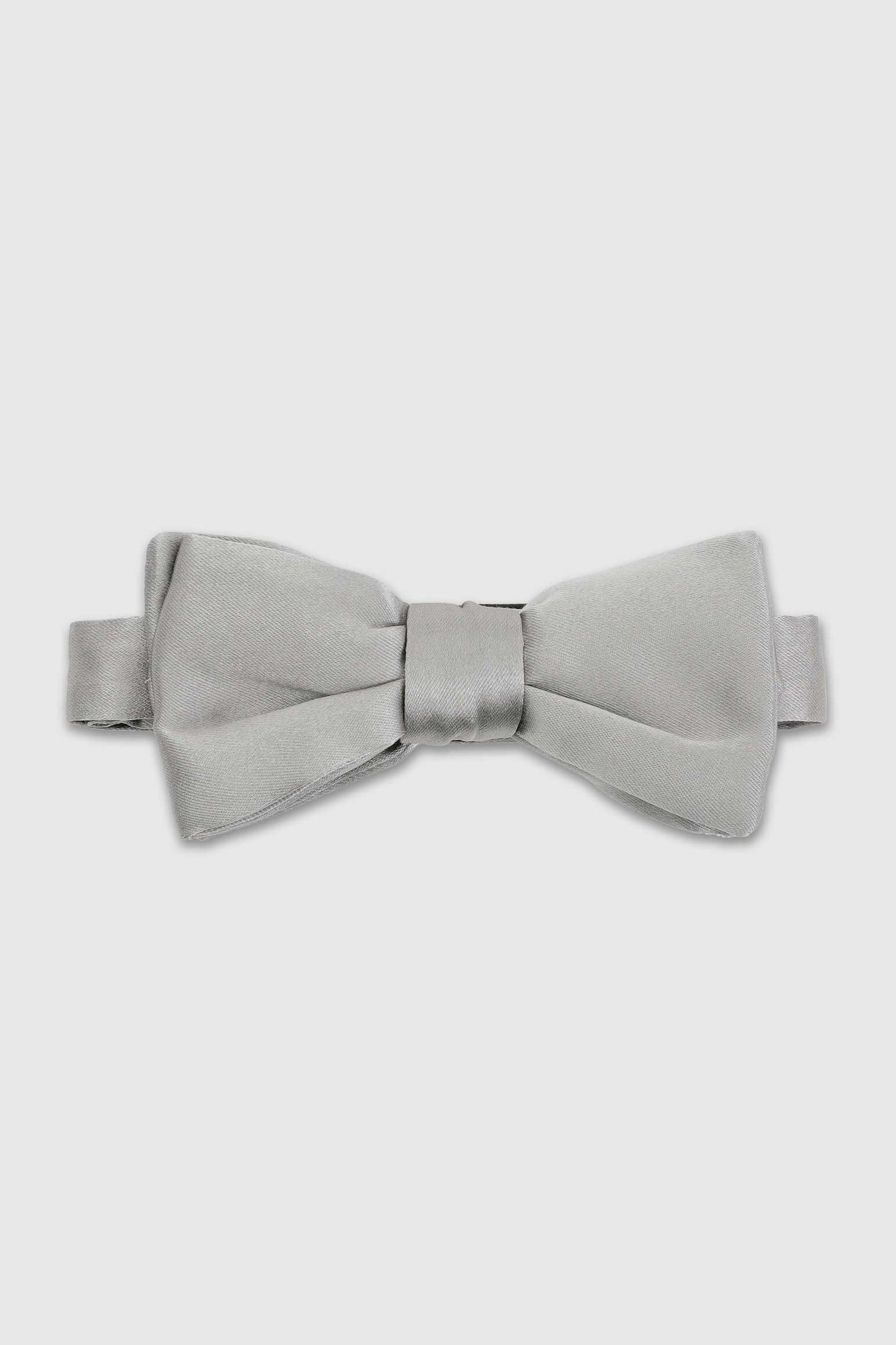 Pre-Tied Silk Satin Bow Tie Grey