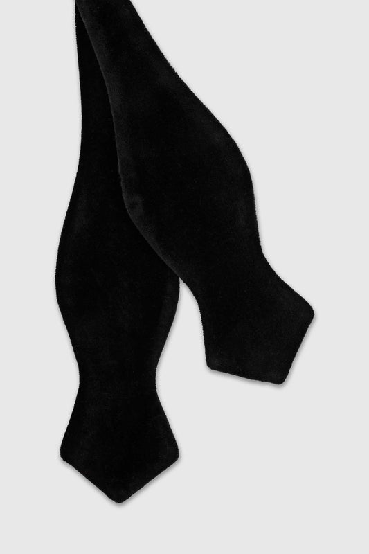 Pajarita de terciopelo y algodón con rombos para atar Negro