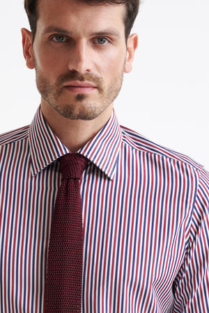 Red Silk Knitted Tie - View One