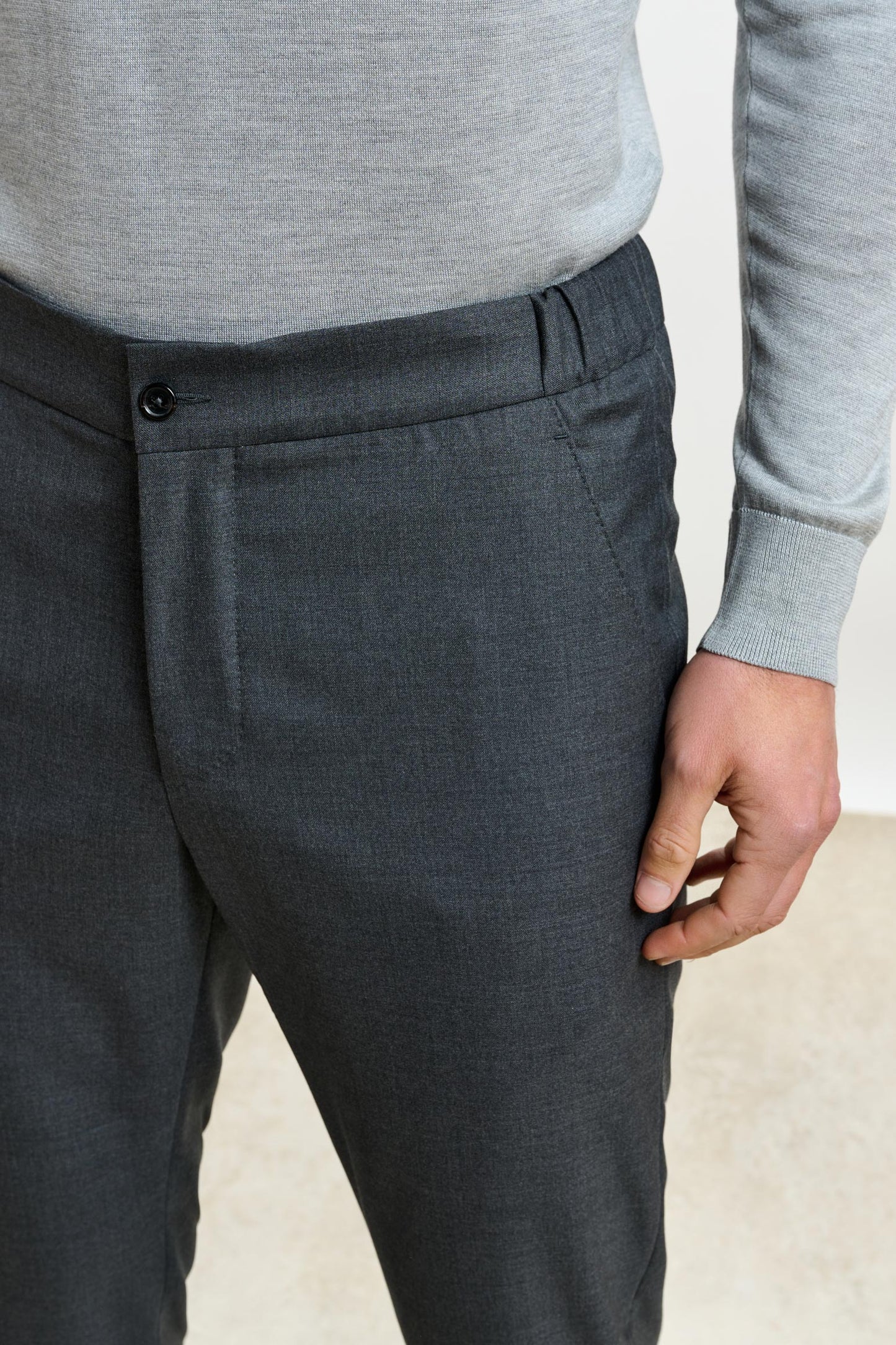 Perth Drawstring Trouser Eton Grey