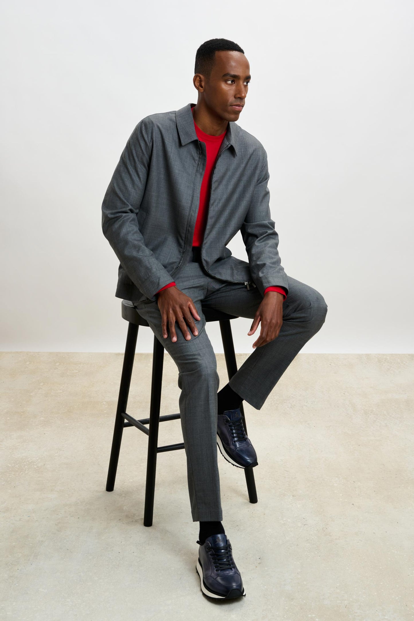 Perth Drawstring Trouser Eton Grey Light - View 5