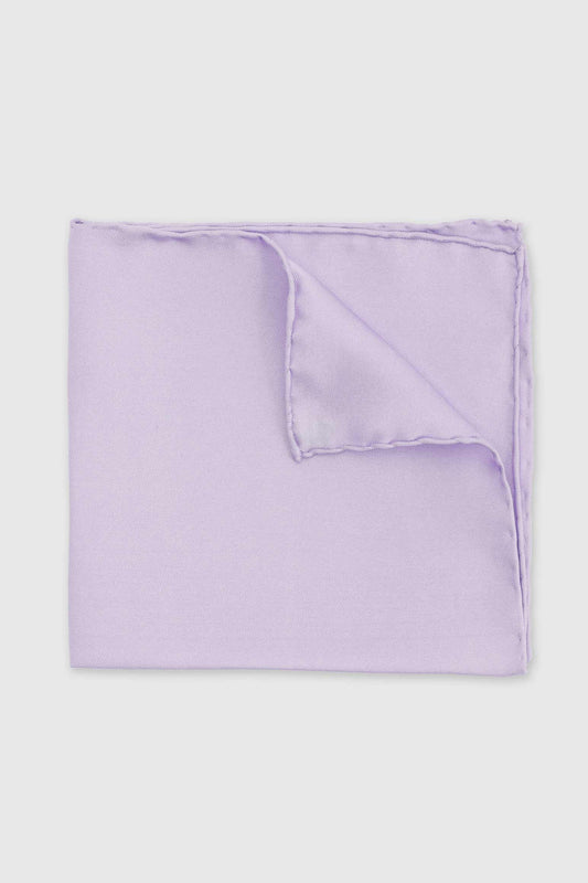 100% Silk Handmade Pocket Square Lavender - View 1