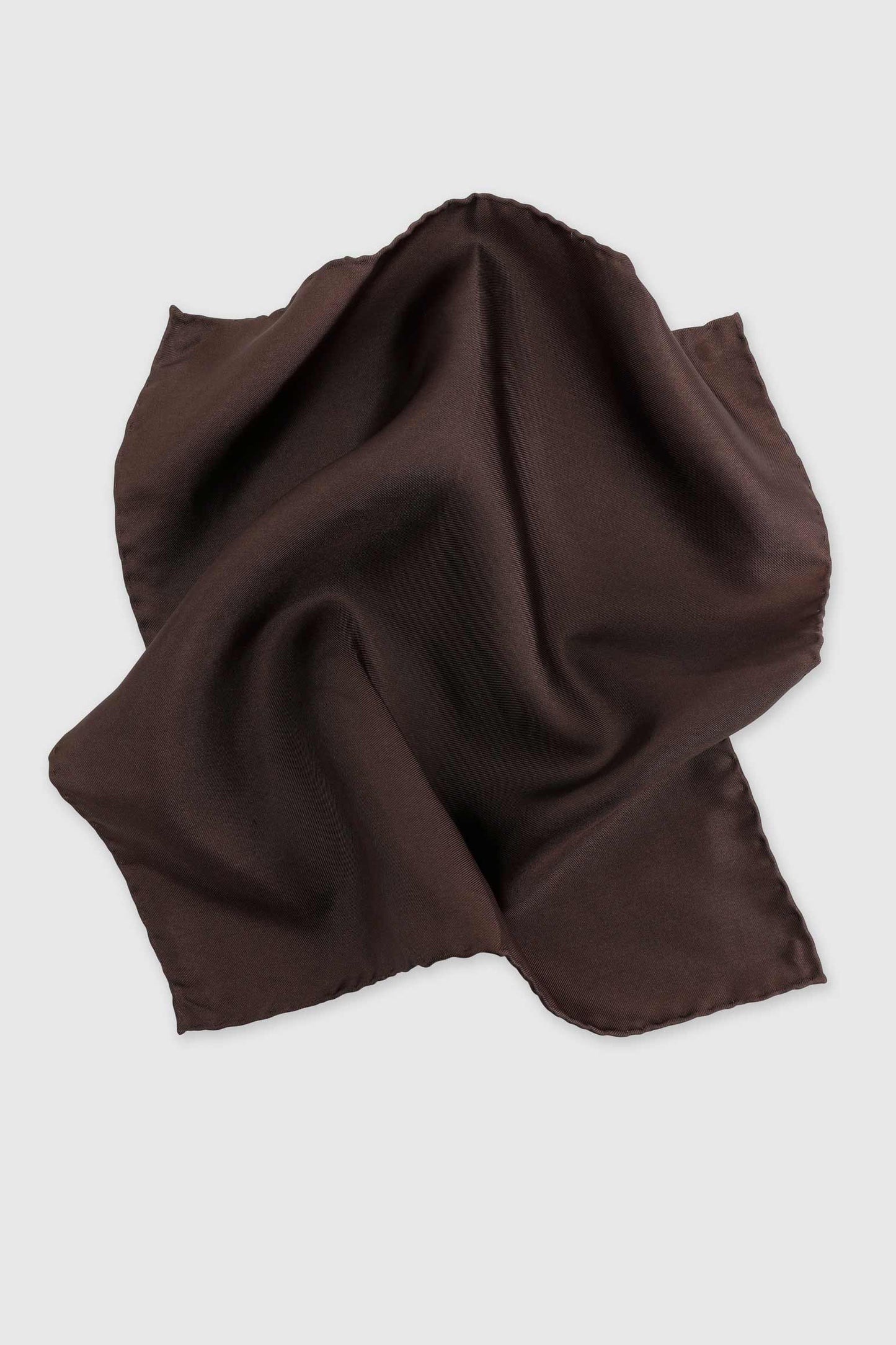100% Silk Handmade Pocket Square Brown