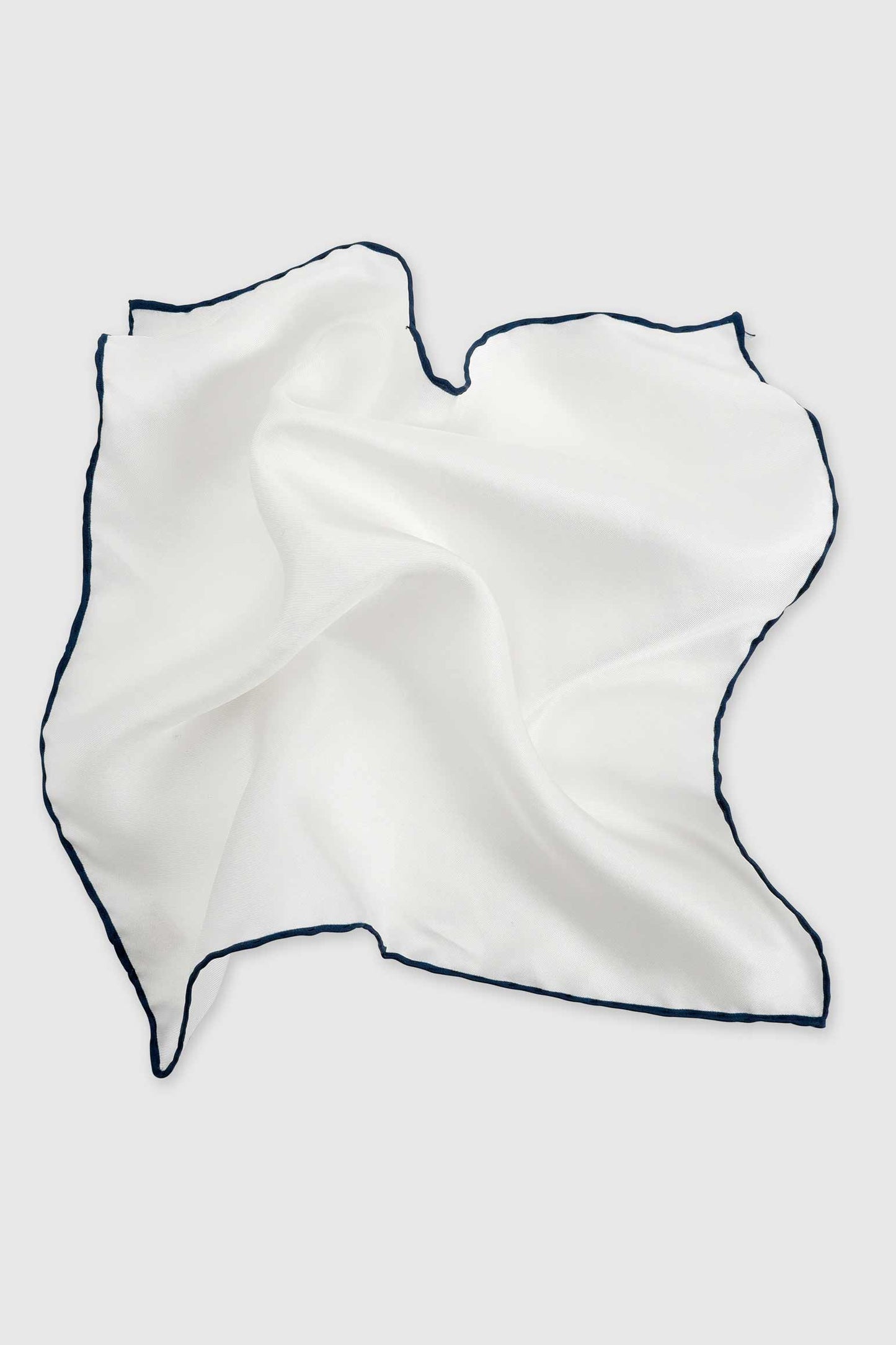 100% Silk Handmade Pocket Square Navy Logo