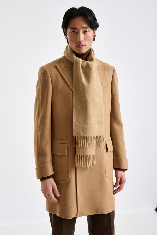 100% Pure Cashmere Scarf Light Brown - View 2