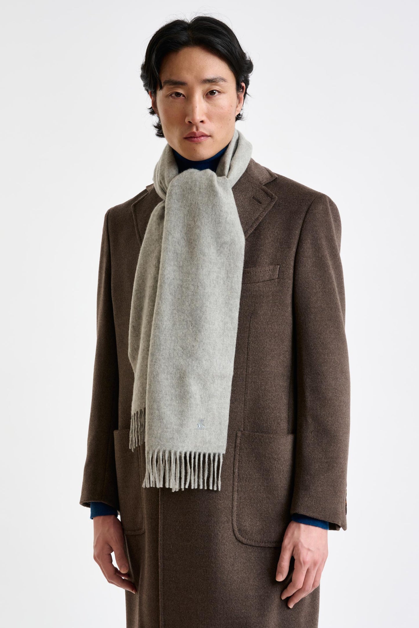 100% Pure Cashmere Scarf Mid Grey - View 2