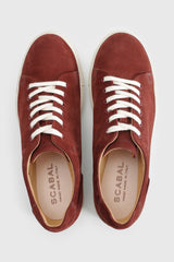 Burgundy Suede Calfskin Trainer - Image 1