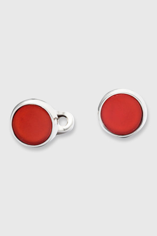 Brass Cufflinks with Red Carnelian Stones - View 1