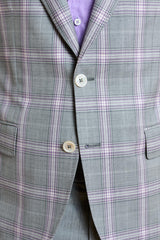 Soho Jacket Mosaic Check Light Grey Lila - View 3