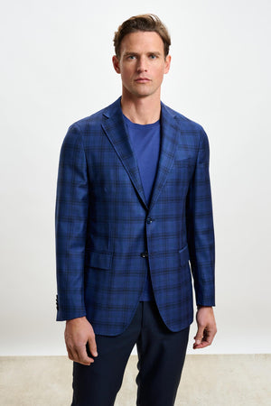 Kenton Jacket Mosaic Check Blue - View 1
