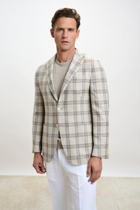 Kenton Jacket Taormina Check Light Beige - View 2