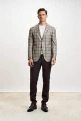 Kenton Jacket Taormina Check Base Grey Brown - View 2