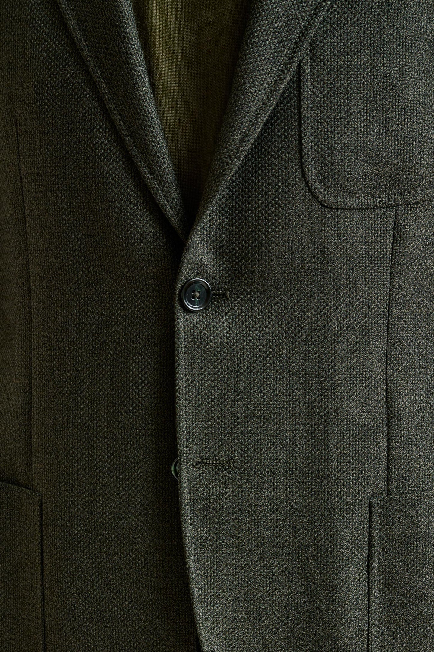 Green Super 100's Wool Kenton Jacket Sonata - View 4