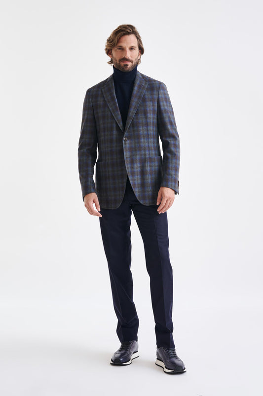 Medium Blue Wool & Cashmere Kenton Jacket Escape - View 2