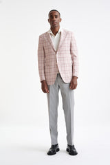 Check Pink Cotton & Linen Kenton Jacket Amalfi Trend - View Two