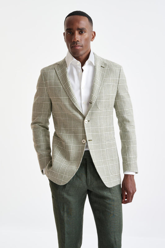 Forest Green Wool & Linen Kenton Jacket Amalfi Trend - View One