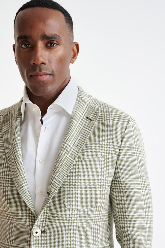 Forest Green Wool & Linen Kenton Jacket Amalfi Trend - View Three