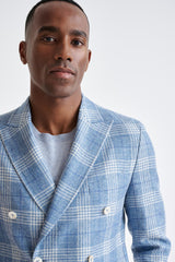 Light Blue Wool & Linen Kenton Jacket Amalfi Trend - View Two